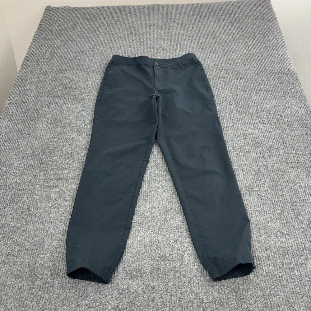 Banana Republic Joggers Men 32 Black Polyester Elastic Hem Athletic Casual Style